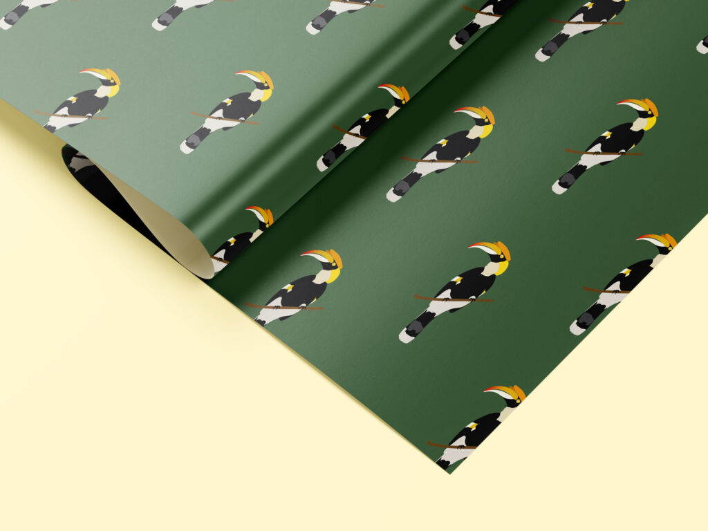 Geschenkspapier mit Muster Great Hornbill