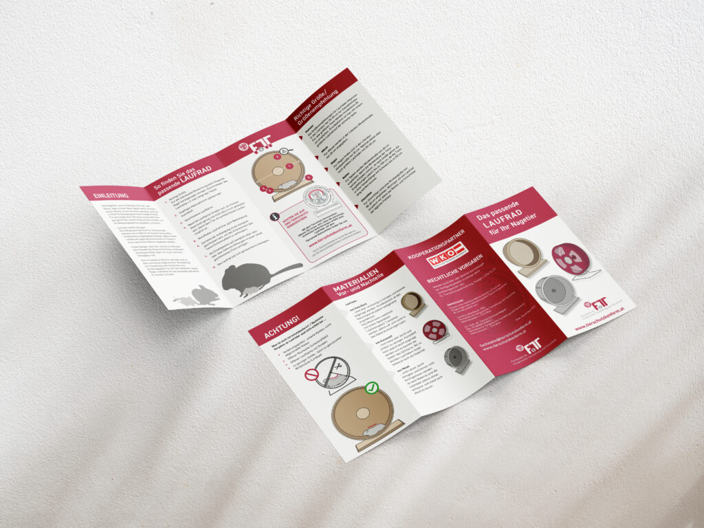 Folder "Das passende Laufrad" für Ihr Nagetier von der Fachstelle für tiergerechte Tierhaltung und Tierschutz