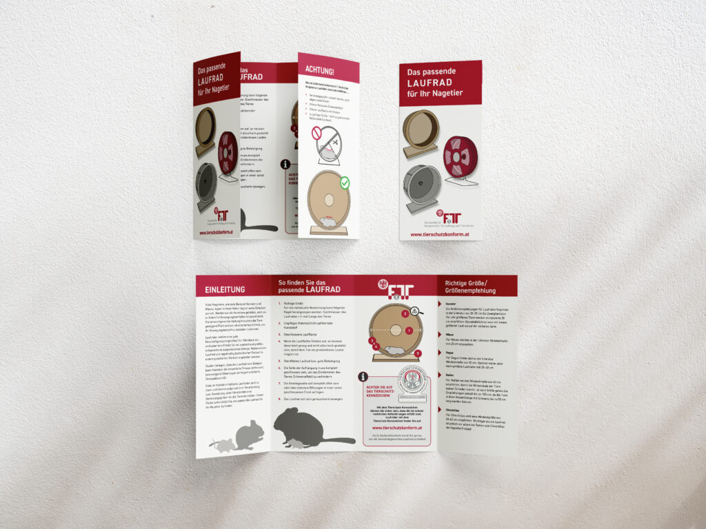 Folder "Das passende Laufrad" für Ihr Nagetier von der Fachstelle für tiergerechte Tierhaltung und Tierschutz