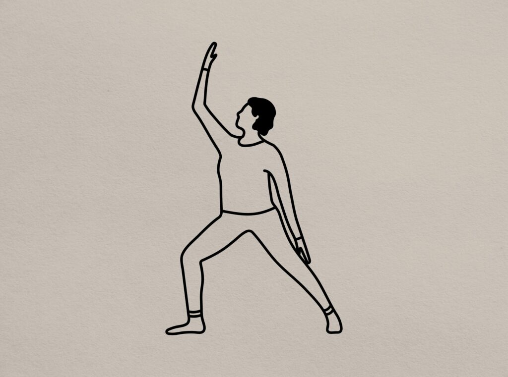 Illustration der Yoga Pose Krieger 3