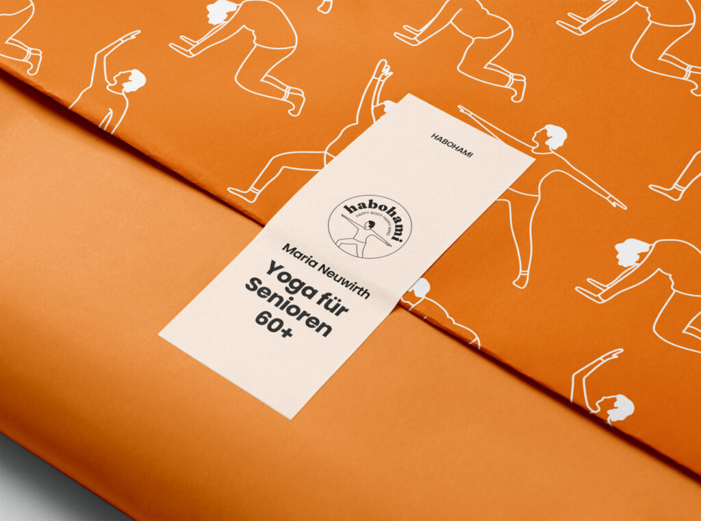 Geschenkspapier mit Yoga Illustrationen